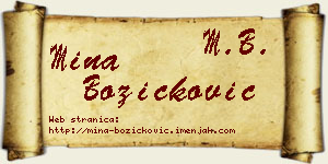 Mina Božičković vizit kartica